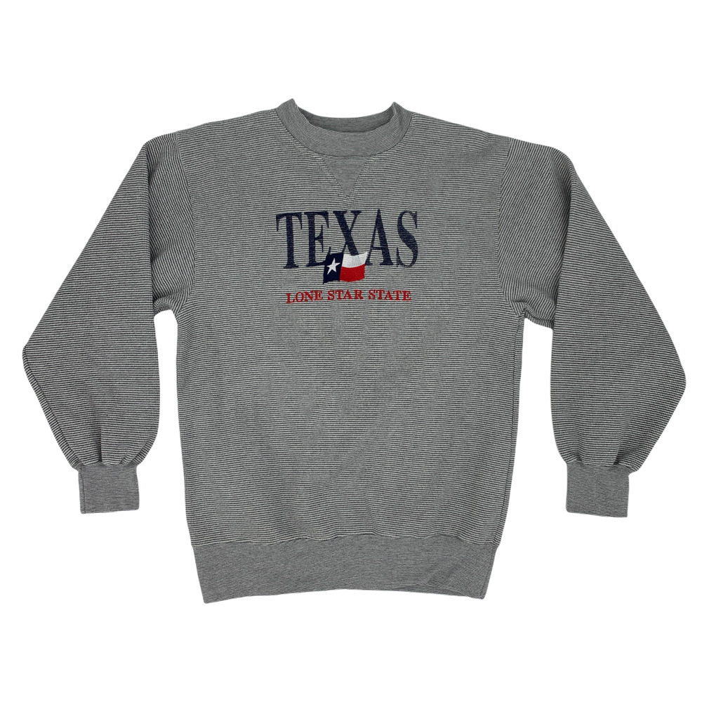 Vintage Texas Lone Star Sweatshirt Men's Size S White & Gray Made Israel 90s